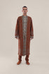 Long reversible jacquard coat
